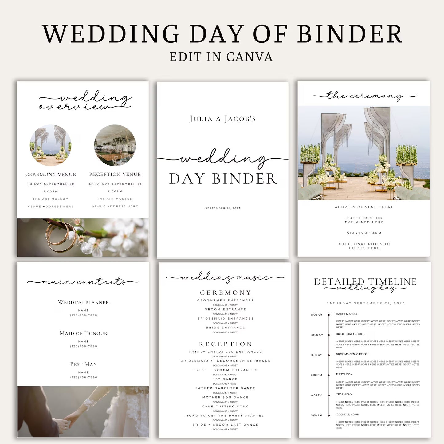 The Ultimate Wedding Day Binder Template