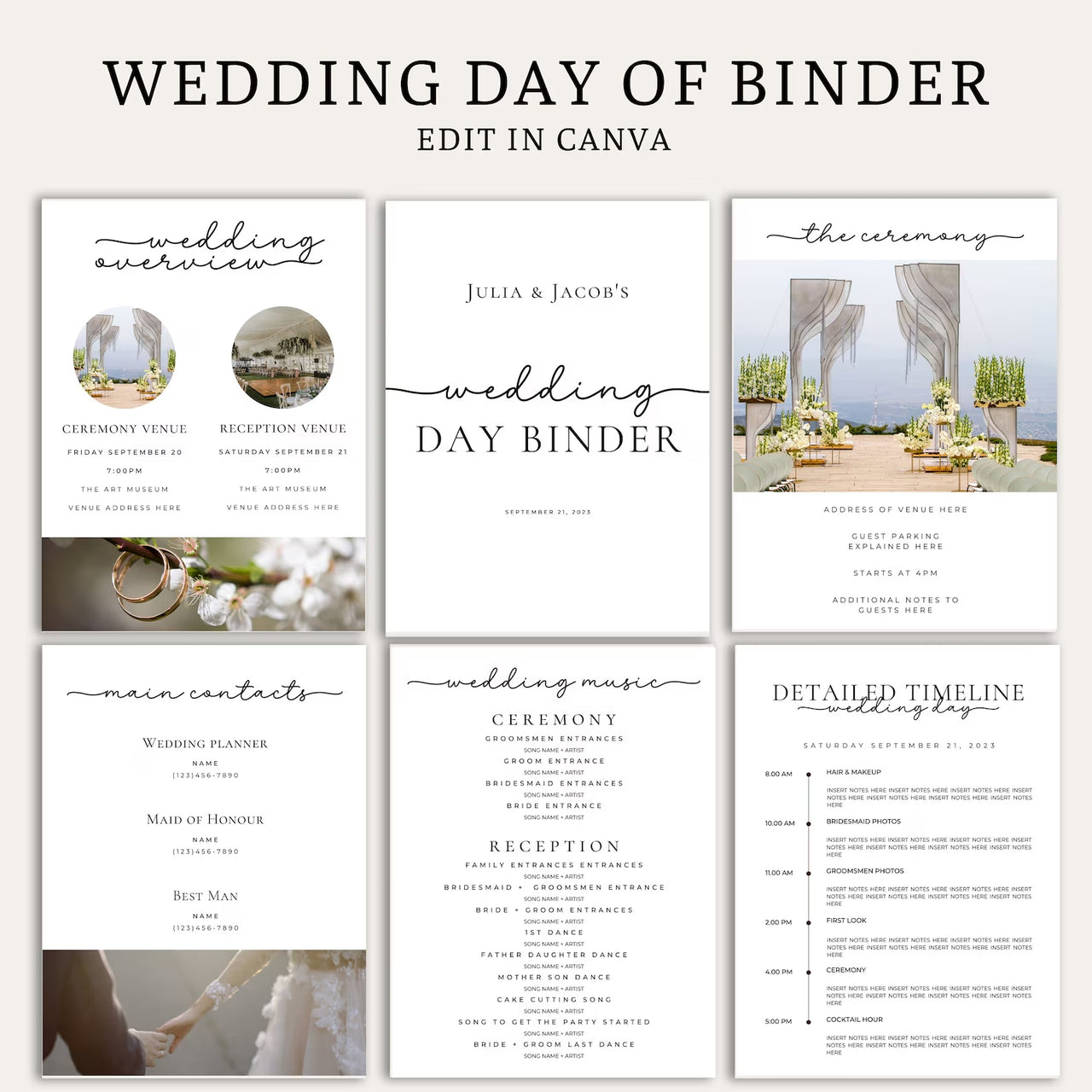 The Ultimate Wedding Day Binder Template